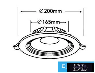 UNIVERSO LED recessed lamp 18w 1700lm 4000K 120° IP20 White D165mm Cutout: D200mm 3 years