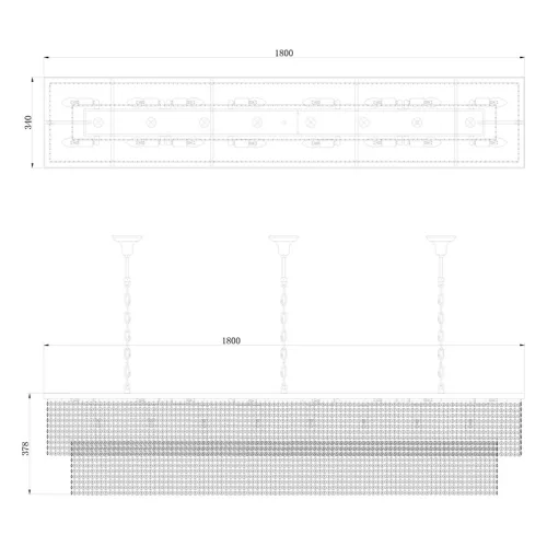 ELDLUX ELDALIZ crystal glass chandelier L1800 E14×24