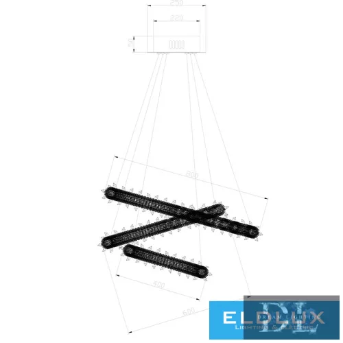 ELDLUX ELDAMARILL crystal glass pendant lamp D800 488W CCT