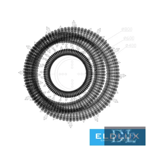 ELDLUX ELDAMARILL crystal glass pendant lamp D800 488W CCT