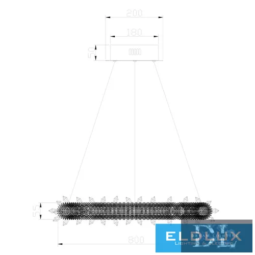 ELDLUX ELDAMARILL crystal glass pendant lamp D800 224W CCT