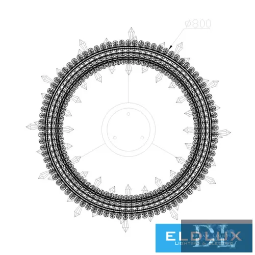 ELDLUX ELDAMARILL crystal glass pendant lamp D800 224W CCT