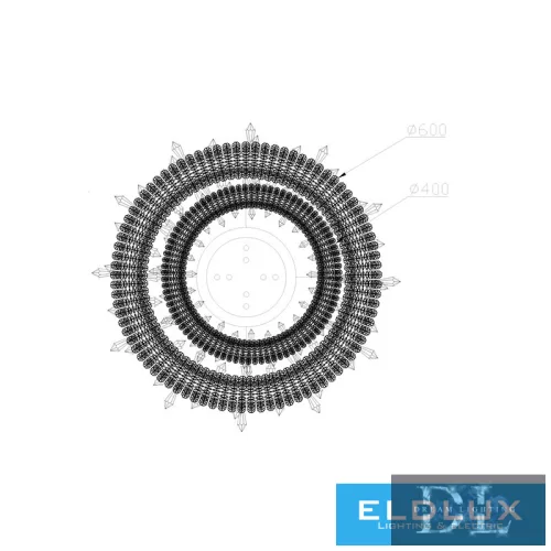 ELDLUX ELDAMARILL crystal glass pendant lamp D600 264W CCT