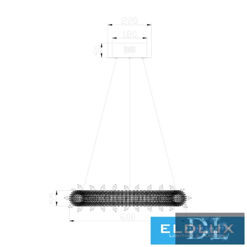 ELDLUX ELDAMARILL crystal glass pendant lamp D600 160W CCT