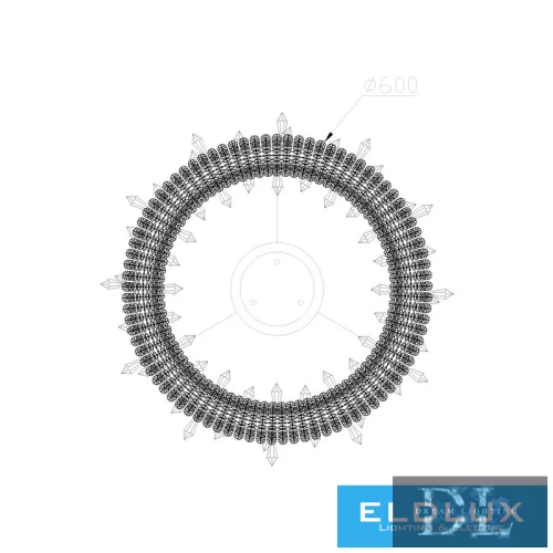 ELDLUX ELDAMARILL crystal glass pendant lamp D600 160W CCT