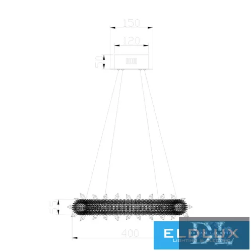 ELDLUX ELDAMARILL crystal glass pendant light D400 104W CCT