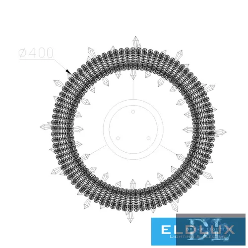 ELDLUX ELDAMARILL crystal glass pendant light D400 104W CCT
