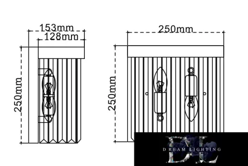 ELDLUX ELDICICLE crystal glass wall lamp E14×2 D250X250mm gold
