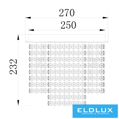 ELDLUX ELDALIZ crystal glass ceiling lamp L270 E14×4