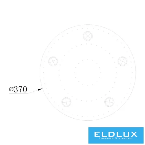 ELDLUX ELDILEN crystal glass ceiling lamp Ø370 E14×5