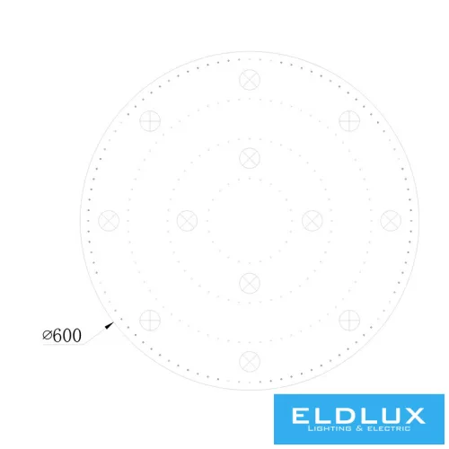 ELDLUX ELDILEN crystal glass ceiling lamp Ø600 E14×12