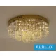 ELDLUX Crystal glass ceiling lamp E14×5 D400x350mm Gold