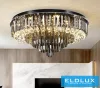 ELDLUX Crystal glass ceiling lamp E14×13 D580x350mm Black