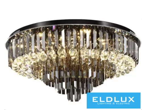 ELDLUX Crystal glass ceiling lamp E14×13 D580x350mm Black