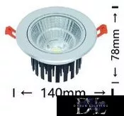 UNIVERSO LED recessed lamp 20w 1800lm 3000K 24° IP20 aluminum 140x78mm/120mm