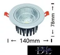 UNIVERSO LED recessed lamp 20w 1800lm 6500K 24° IP20 aluminum 140x78mm/120mm