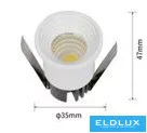 UNIVERSO Mini spot light fixture 3w 6500k 300lm 30° IP20 White D35x47mm Cutout: D28mm