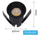 UNIVERSO Mini spot light fixture 3w 3000k 300lm 30° IP20 Black D35x47mm Cutout: D28mm