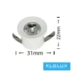 UNIVERSO mini spot light fixture 1w 3000k 100lm 30° IP20 ∅31×22mm white