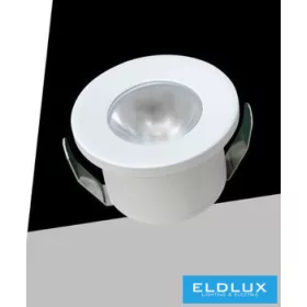   UNIVERSO Mini spot light fixture 1w green 80lm 30° IP20 White D31x22mm cutout:D25mm