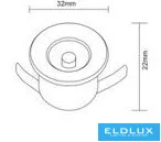 UNIVERSO Mini spot light fixture 1w green 80lm 30° IP20 White D31x22mm cutout:D25mm