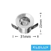 UNIVERSO mini spot light fixture 1w 6500K 100lm 30° IP20 ∅31×22mm silver