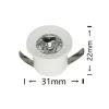 UNIVERSO mini spot light fixture 1w 4000k 100lm 30° IP20 ∅31×22mm white