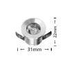 UNIVERSO mini spot light fixture 1w blue 100lm 30° IP20 ∅31×22mm silver