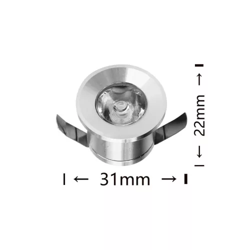 UNIVERSO mini spot light fixture 1w blue 100lm 30° IP20 ∅31×22mm silver