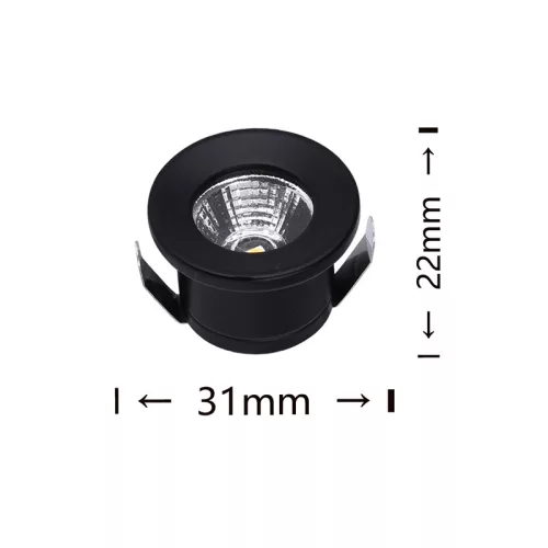 UNIVERSO mini spot light fixture 1w 3000k 90lm 30° IP20 ∅31×22mm black