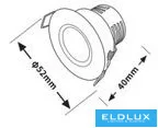 UNIVERSO Mini spot light fixture 3w 3000k 270lm 30° IP20 White D52x40mm Cutout: D40mm
