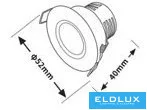 UNIVERSO Mini spot light fixture 3w 6500k 270lm 30° IP20 White D52x40mm Cutout: D40mm