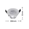 UNIVERSO mini spot light fixture 3w 6500K 270lm 30° IP20 ∅68×32mm silver