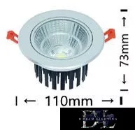 UNIVERSO LED recessed lamp 12w 1080lm 3000K 24° D110x73mm Cutout: D90mm IP20 aluminum