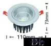 UNIVERSO LED recessed lamp 12w 1080lm 6500K 24° D110x73mm Cutout: D90mm IP20 aluminum
