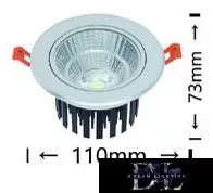 UNIVERSO LED recessed lamp 12w 1080lm 6500K 24° D110x73mm Cutout: D90mm IP20 aluminum