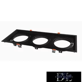   UNIVERSO Recessed spot frame 3*AR111 black 475x175mm / cut-out 460x160mm