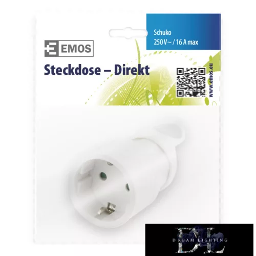 EMOS swing socket with rear outlet IP20