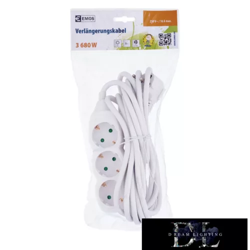 EMOS power strip (extension cord) 3 sockets 5 m 1.5 mm²