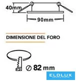 UNIVERSO Recessed spot light fixture 1xPAR16 without socket IP20 White D90x40mm cutout: D82mm