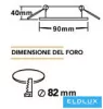 UNIVERSO Recessed spot light fixture 1xPAR16 without socket IP20 Black D90x40mm cutout: D82mm