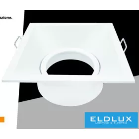  UNIVERSO Recessed spot lamp 1xPAR16 without socket IP20 White 90x90x40mm cutout:D82mm