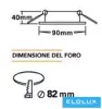 UNIVERSO Recessed spot lamp 1xPAR16 without socket IP20 White 90x90x40mm cutout:D82mm