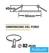 UNIVERSO Recessed spot lamp 1xPAR16 without socket IP20 White 90x90x40mm cutout:D82mm