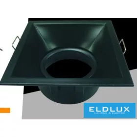   UNIVERSO Recessed spotlight 1xPAR16 without socket IP20 Black 90x90x40mm cutout: D82mm