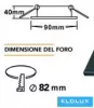 UNIVERSO Recessed spotlight 1xPAR16 without socket IP20 Black 90x90x40mm cutout: D82mm