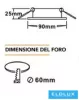 UNIVERSO Recessed spot light 1xPAR16 without socket IP20 Chrome D90x25mm cutout: D60mm