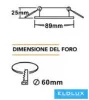 UNIVERSO Recessed spotlight 1xPAR16 without socket IP20 Chrome 89x89x25mm cutout: D60mm