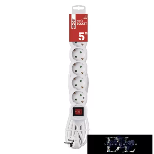 EMOS power strip (extension cord) 6 sockets 5 m 1.5 mm² switchable