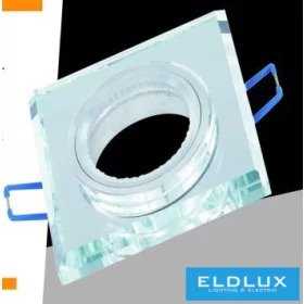   UNIVERSO Recessed spotlight 1xPAR16 without socket IP20 Chrome 89x89x25mm cutout: D60mm